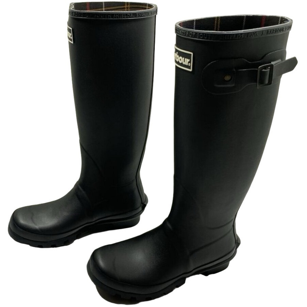 NEW BARBOUR Women's Bede Boots Size 6 Wellington Rain Round Toe Knee-High Black